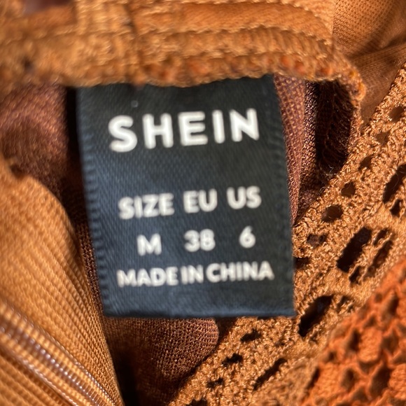 SHEIN Brown Suedette Long Sleeve Dress - Picture 8 of 14